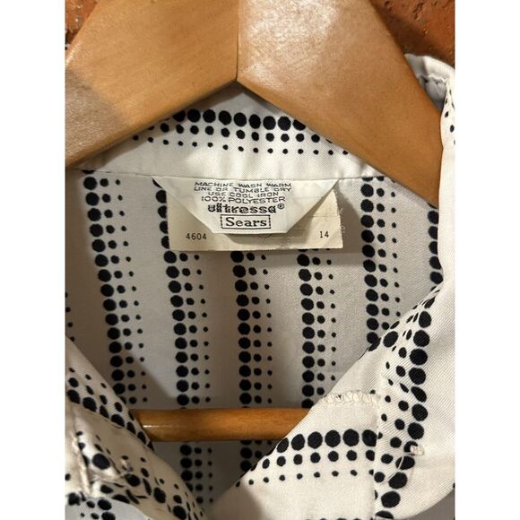 Vintage 1970s Sears Pointed Collar Women's Striped‎ Button Down Blouse Size 14 - Picture 3 of 5